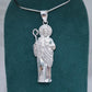 Dije de Plata .925 en  Forma San Judas Tadeo con topacio blanco Mod. DRP078 - Joyería Religiosa