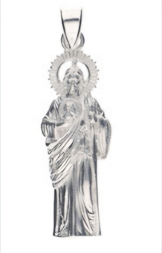 Dije  de Plata .925 en Forma  de San Judas Tadeo , Mod DR154- Joyería Religiosa