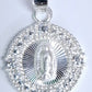 Dije  de Plata .925 en diseño  de la   Virgen de Guadalupe con TOPACIO BLANCO , Mod. DRP028LP - Joyería Religiosa