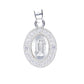 Dije  de Plata .925 en diseño de la  Virgen de Guadalupe con topacio blanco , Mod. DRP029LP - Joyería Religiosa