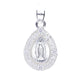 Dije de  Plata ley .925 en diseño de la  Virgen de Guadalupe con topacio blanco, mod. DRP030LP - Joyería Religiosa