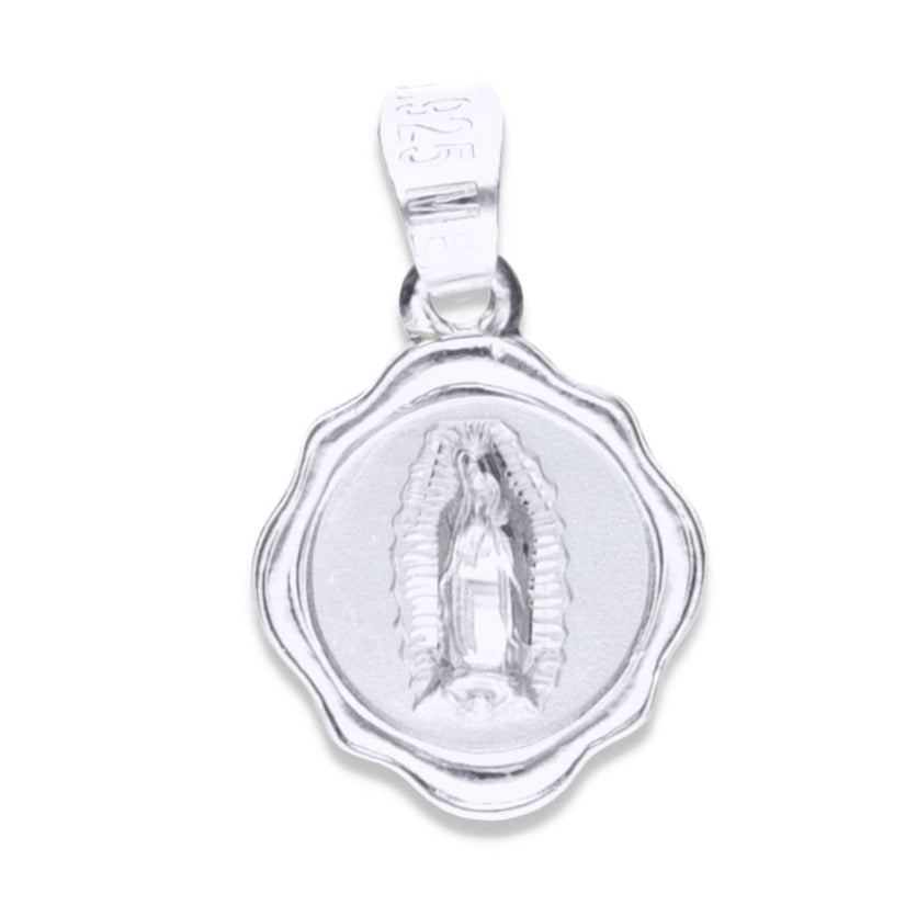 Dije  de Plata .925  sochapada  con Diseño  de la Virgen de Guadalupe  mod. FLORENCIA 7VG- Joyería Religiosa
