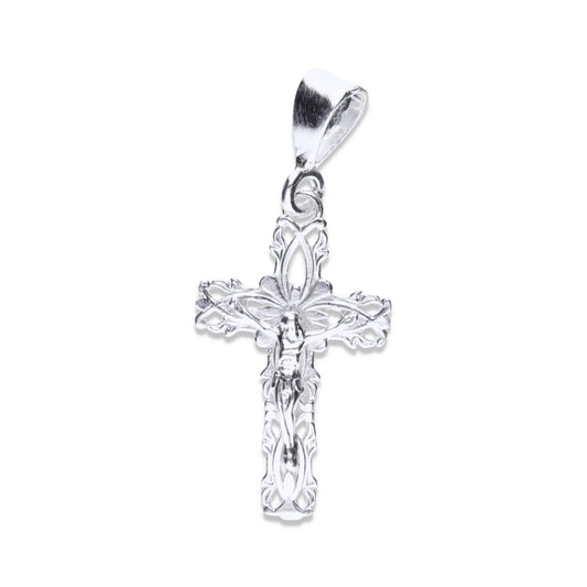 Dije de Plata Ley  .925 Medalla Cruz con Cristo- MOD. FBD-204