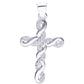 Dije  de Plata Ley .925 en  Forma Cruz con Topacio blanco Mod. CTDVP018 - Joyería Religiosa