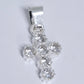Dije de Plata Ley .925 en  forma Cruz con Topacio Blanco Mod. CTDVP013- Joyería Religiosa