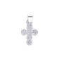 Dije de Plata Ley .925 en  forma Cruz con Topacio Blanco Mod. CTDVP013- Joyería Religiosa