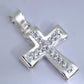 Dije de Plata  Ley .925  en forma Cruz con Topacio blanco  mod. DRP066- Joyería Religiosa