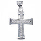 Dije de Plata  Ley .925  en forma Cruz con Topacio blanco  mod. DRP066- Joyería Religiosa