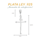 Dije de Plata Ley .925 en forma de Cruz Mod. FBD-211 - Joyería Religiosa