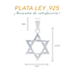 Dije  de Plata Ley .925  en forma de Estrella de David  Mod. DV65- Joyería  de plata