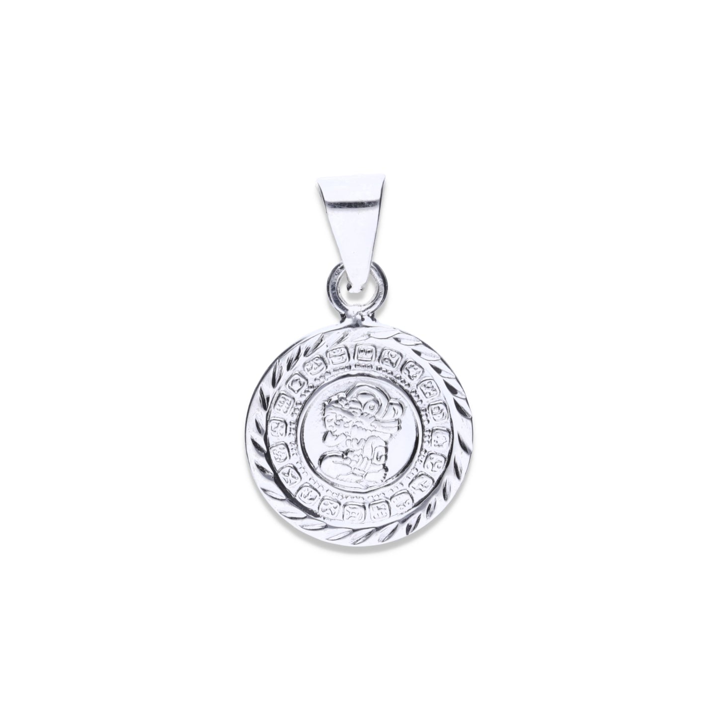 Dije de plata Ley .925  en forma de Calendario Maya (JLCM002)