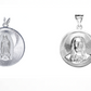 Dije en Plata .925  De  doble vista con diseño de la  Virgen de Guadalupe-Sagrado Corazón MOD. RD10LPSC3D  - Mayoreo y Menudeo