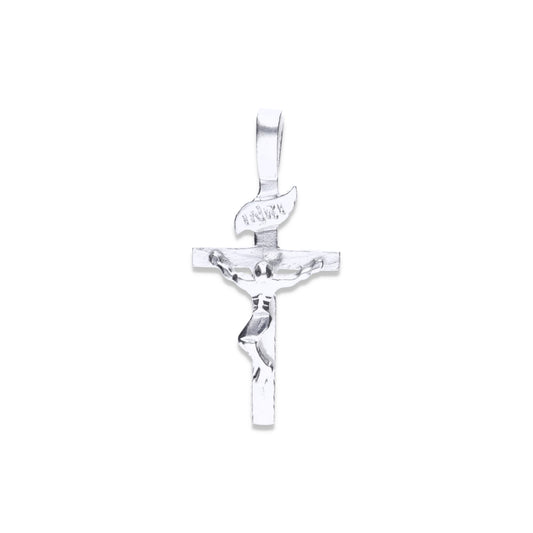 Dije de Plata Ley .925  en forma de Cruz con Cristo Mod. FBD-33  - Joyería Religiosa