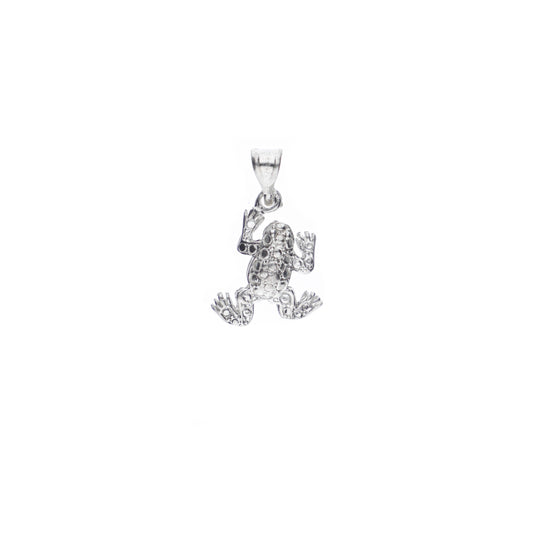 Dije de Plata .925 en forma de  Rana Joyería Artesanal
