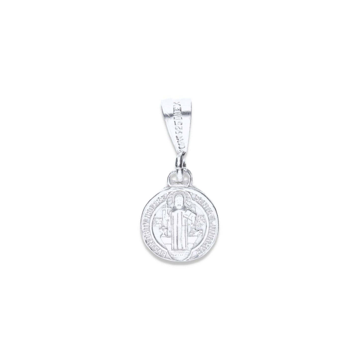 Dije de  Plata ley  .925 en forma de San Benito (FBD-190) - Joyería Religiosa
