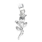 Dije de  Plata ley .925  en forma de Rosa (DV363) - Joyería de Plata