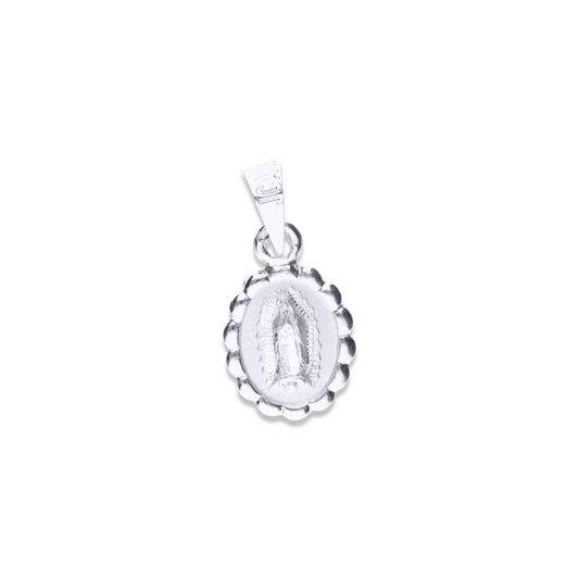 Dije Plata .925 Medalla Virgen de Guadalupe con Diseño 1.7 Gramos - Joyería Religiosa