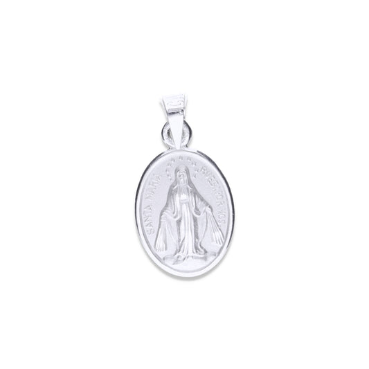 Dije Plata .925 Medalla Oval Virgen Milagrosa 2.3 Gramos - Joyería Religiosa