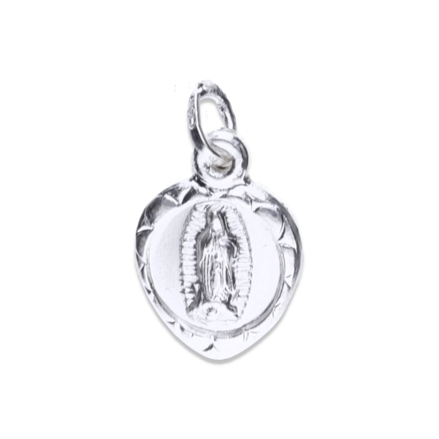 Dije Plata Ley .925 Sochapada doble vista Virgen de Guadalupe  y Sagrado corazón de Jesús SYB-17  - Joyería Religiosa