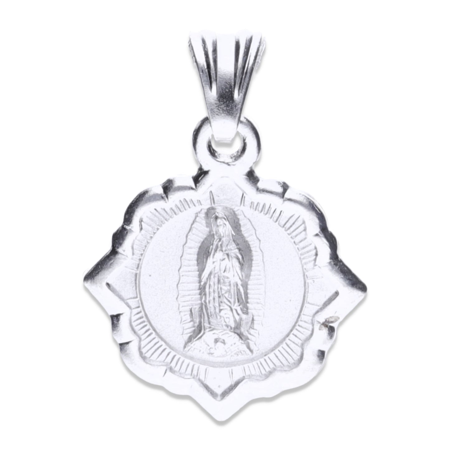 Dije Plata .925  Doble vista Sochapada Virgen de Guadalupe y sagrado corazón  Mod. SYG-02 - Joyería Religiosa