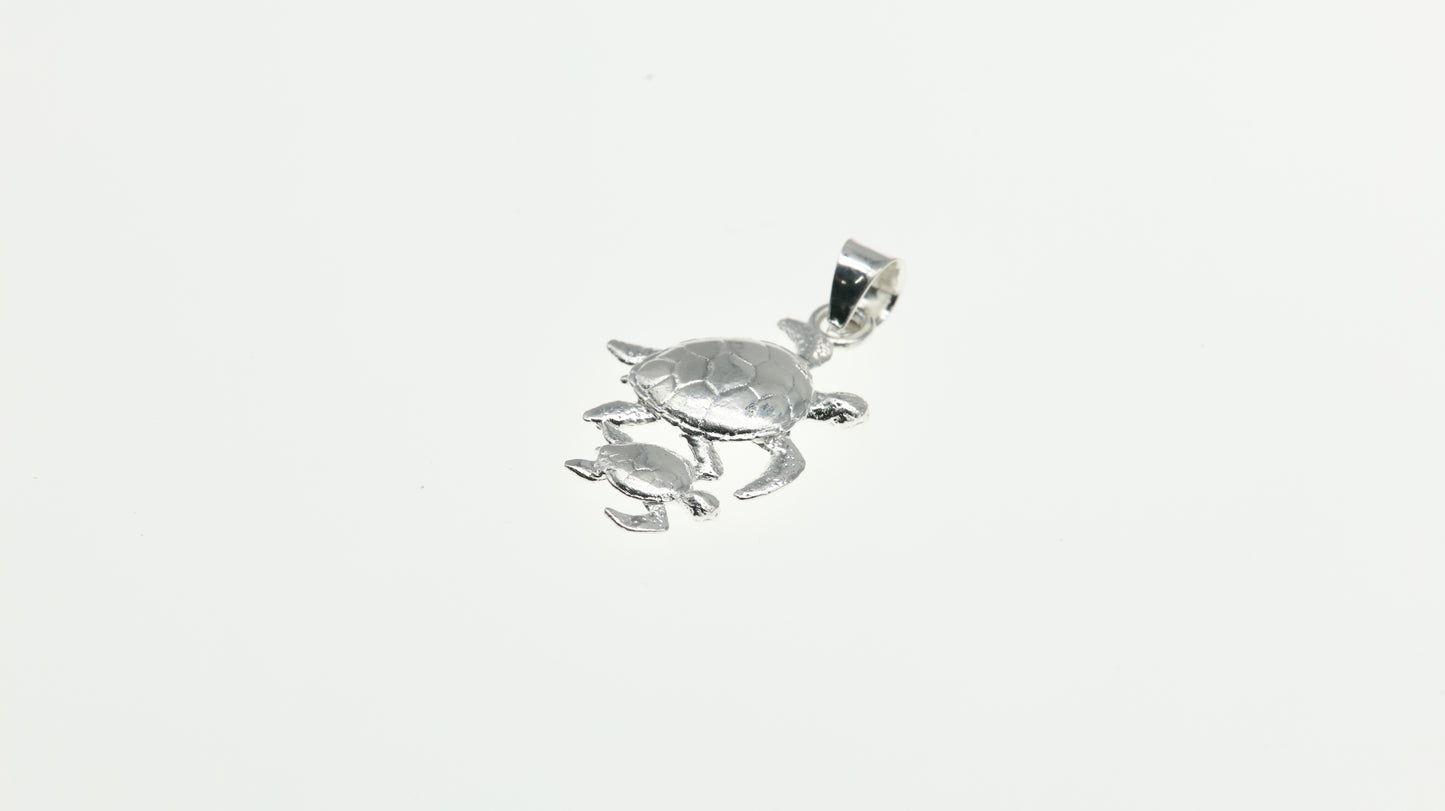 Dije Plata .925 Tortuga con Bebé - Mayoreo y Menudeo