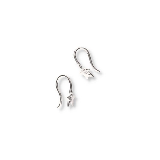 Aretes de Plata .925 - Gancho con Estrella de Mar Pavé Integrada