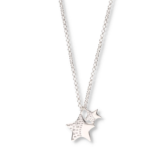 Collar de Plata .925 - Dúo Estrellas de Mar Grande y Pequeña