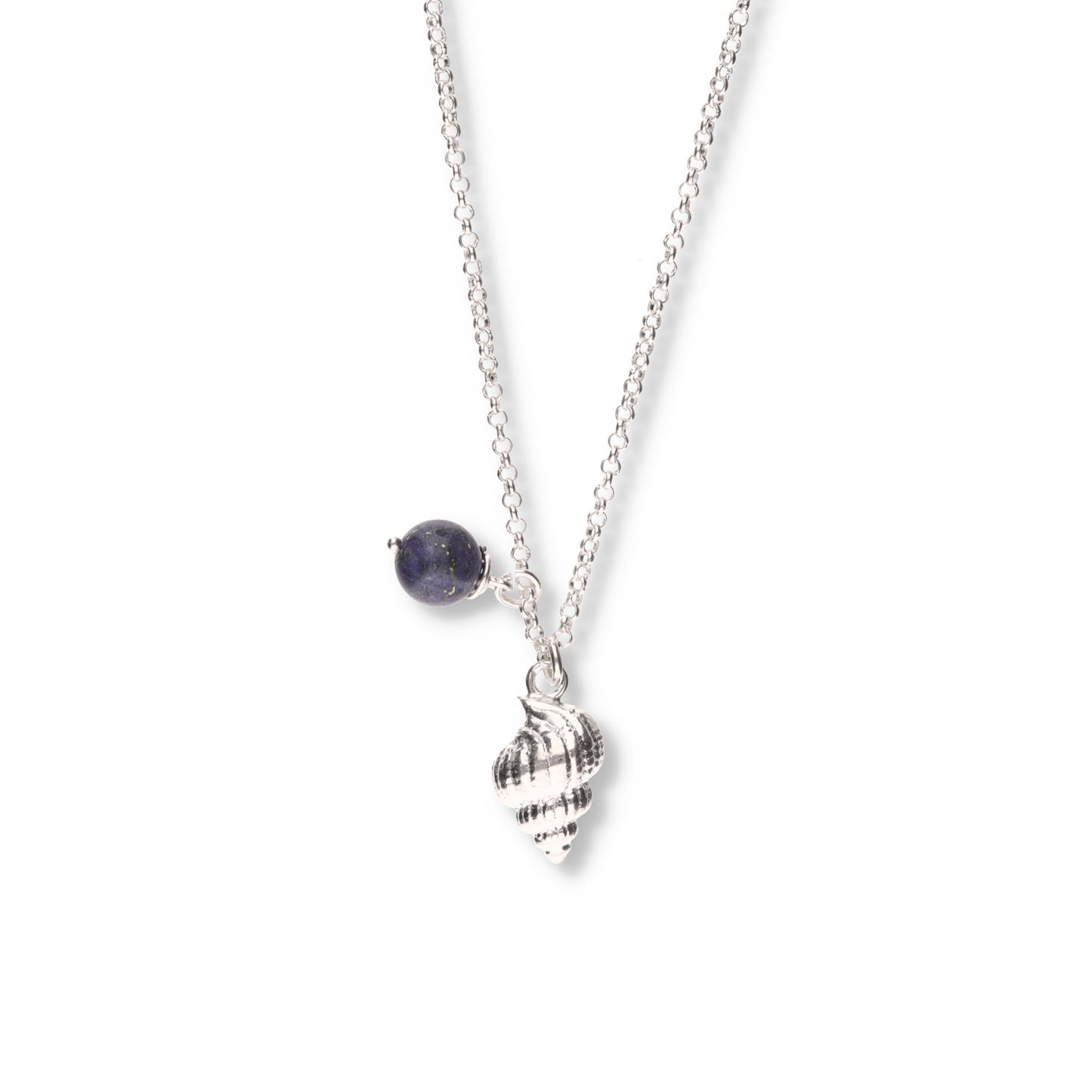 Collar de Plata .925 - Concha Espiral con Amatista