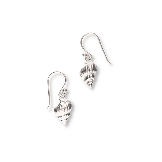 Aretes de Plata .925 - Caracol Marino Tridimensional Gancho
