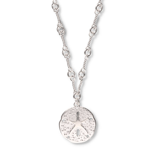 Collar de Plata .925 - Dólar de Arena en Cadena Mixta Torsal y Eslabones