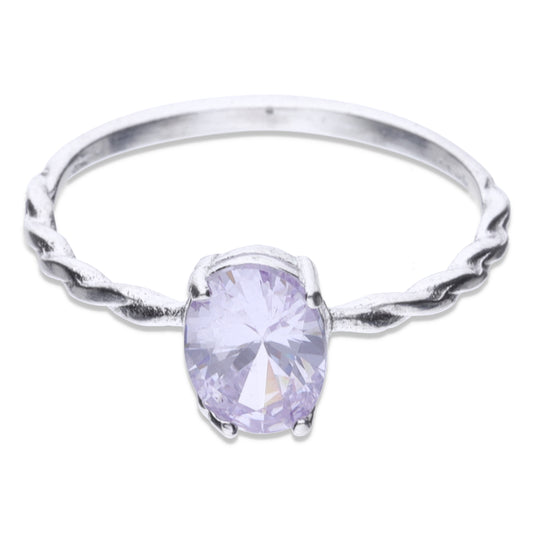 Anillo Plata .925 con Topacio Blanco Solitario Talla 6, 7, 8, 9 ERAD019 - Joyería Elegante