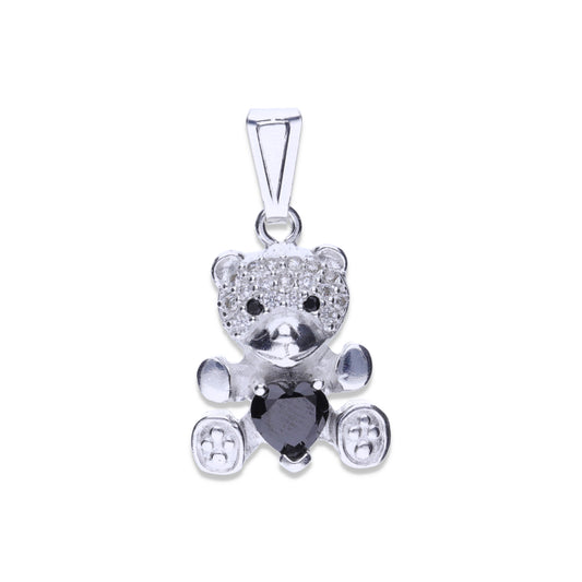 Dije Plata .925 Forma Oso con Circonia  - Joyería Animal