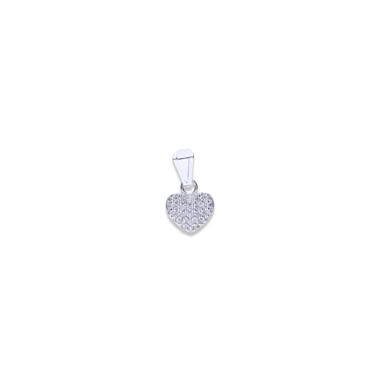 Dije de Plata .925 - Corazón Pavé Completo de Zircones Blancos con Rodio Negro