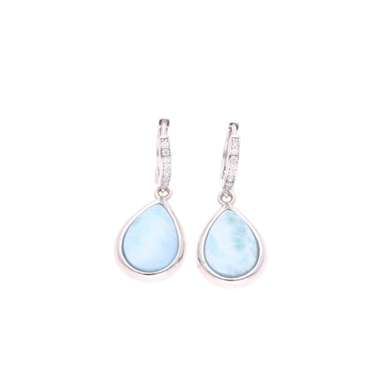 aretes Gota de Larimar en Plata .925
