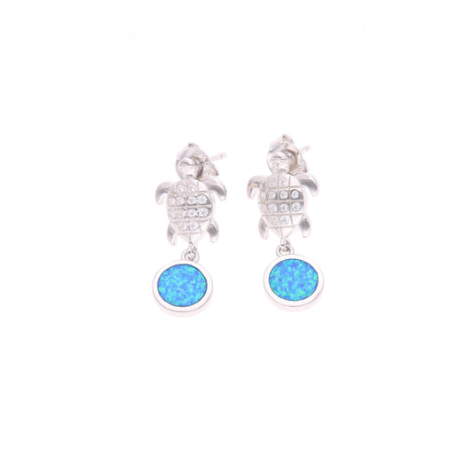 Aretes Tortuga Ópalo en Plata.925