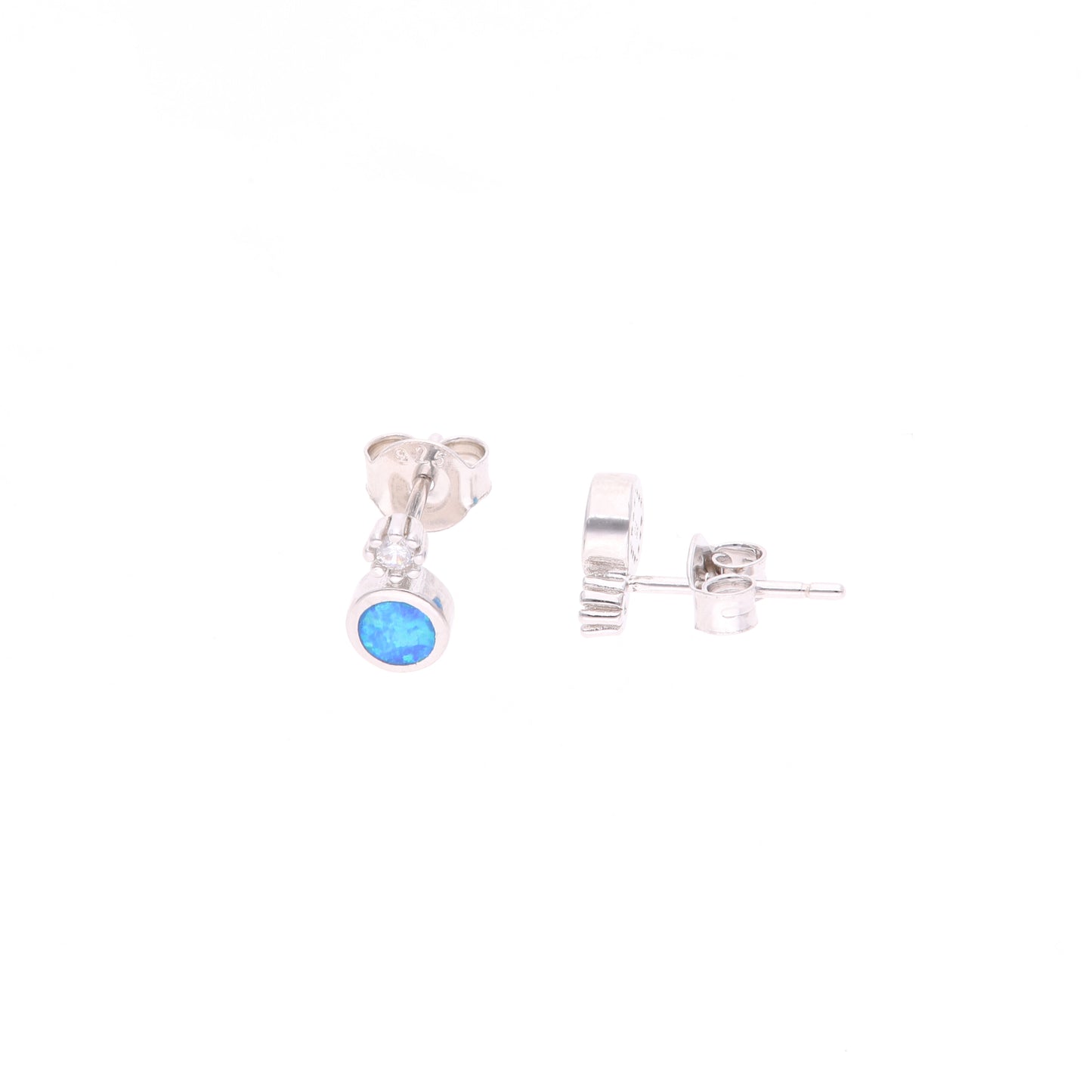 Aretes Punto de Ópalo en Plata.925