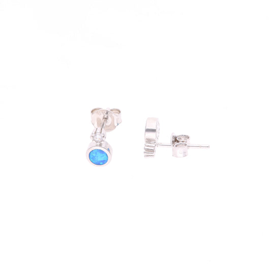 Aretes Punto de Ópalo en Plata.925