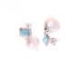 Aretes Combinados de Larimar en Plata.925