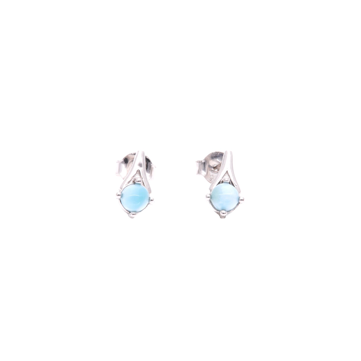 Aretes Geométricos de Larimar en Plata .925