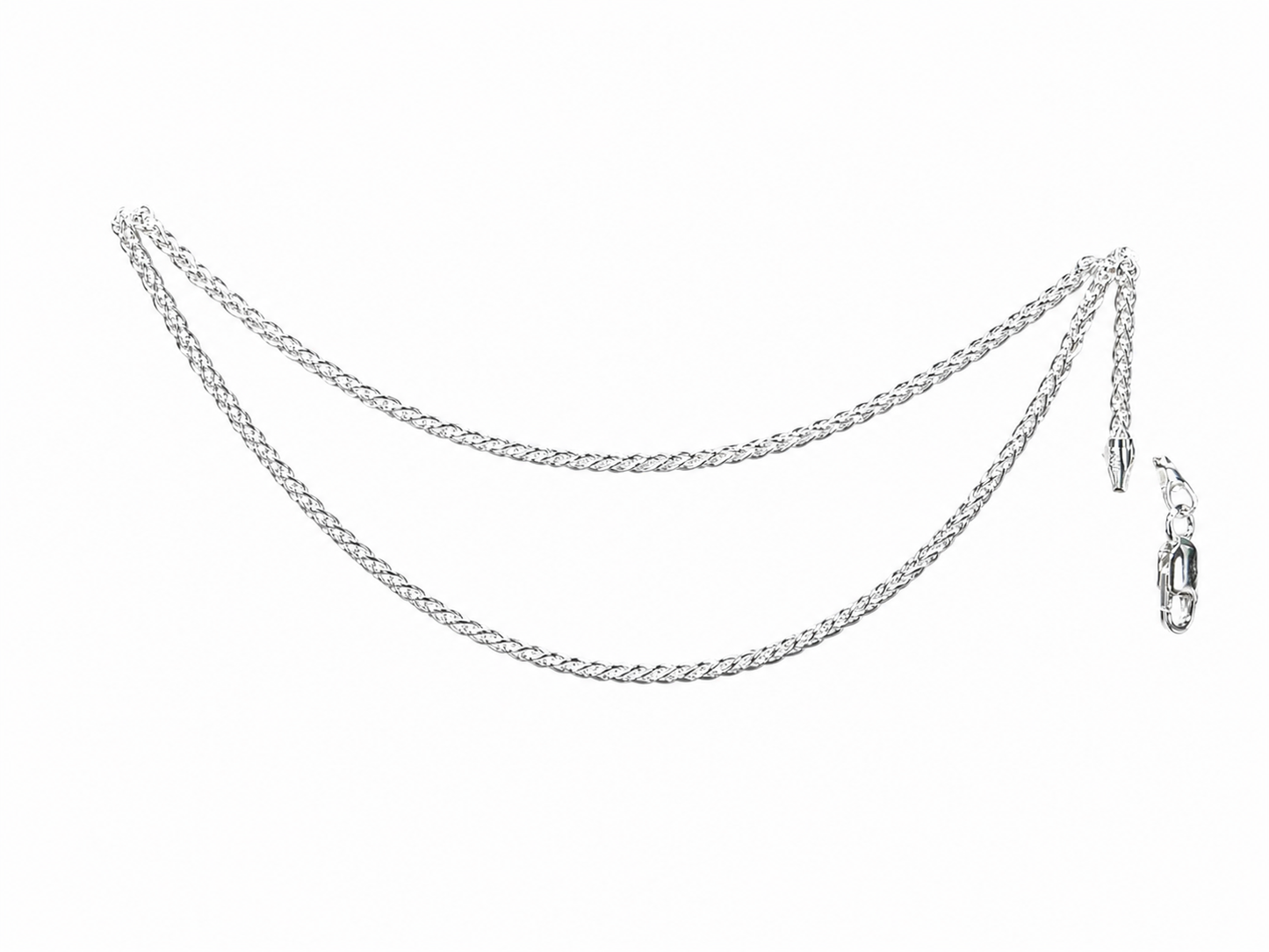 Cadena de Plata .925 - Estilo Espiga Calibre .045 y .040 (45-50-55cm)