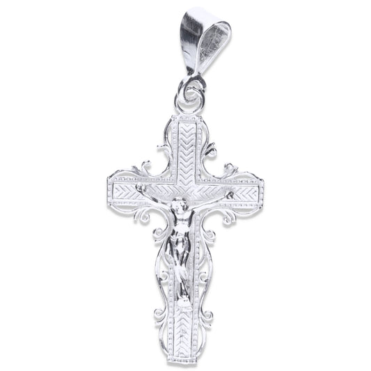 Dije de Cruz con cristo  en  Plata Ley .925,   MOD. FBD-198