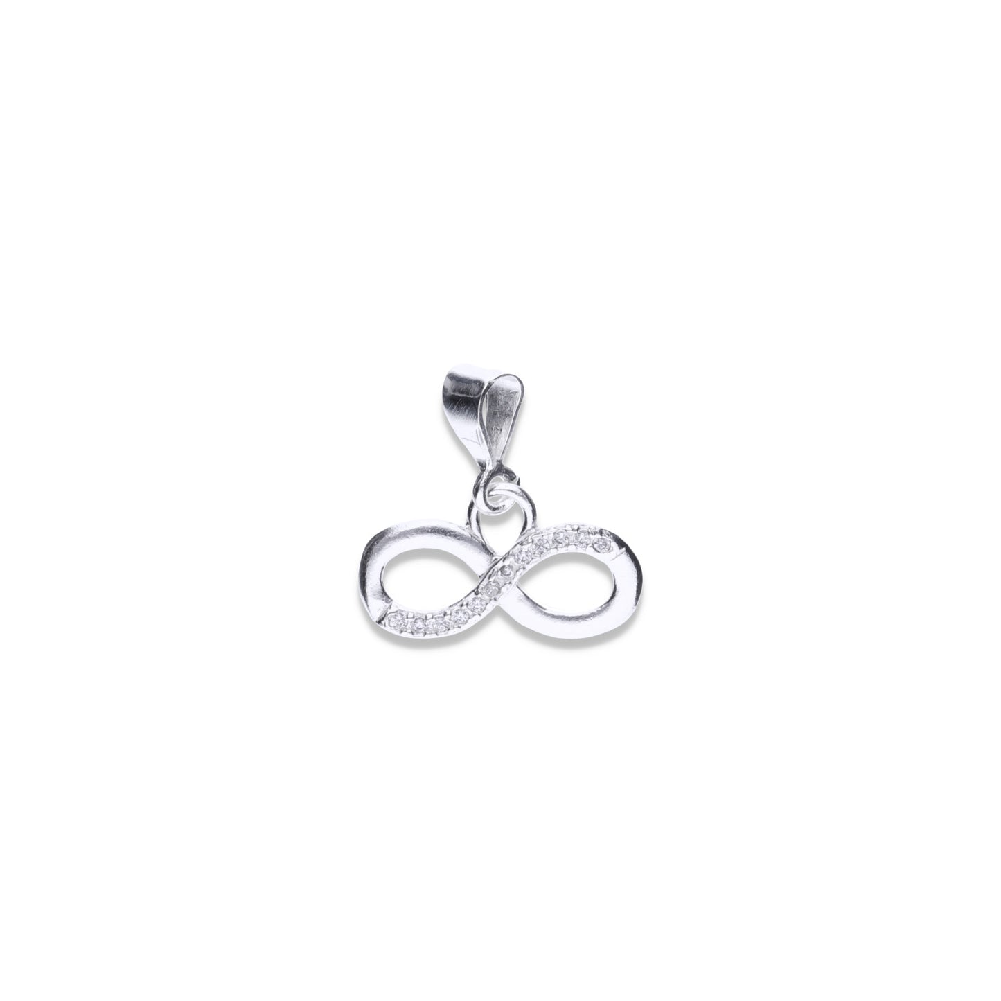 Dije  de Plata  Ley.925 en Forma de  Infinito con Circonia FBDP129 - Joyería Elegante