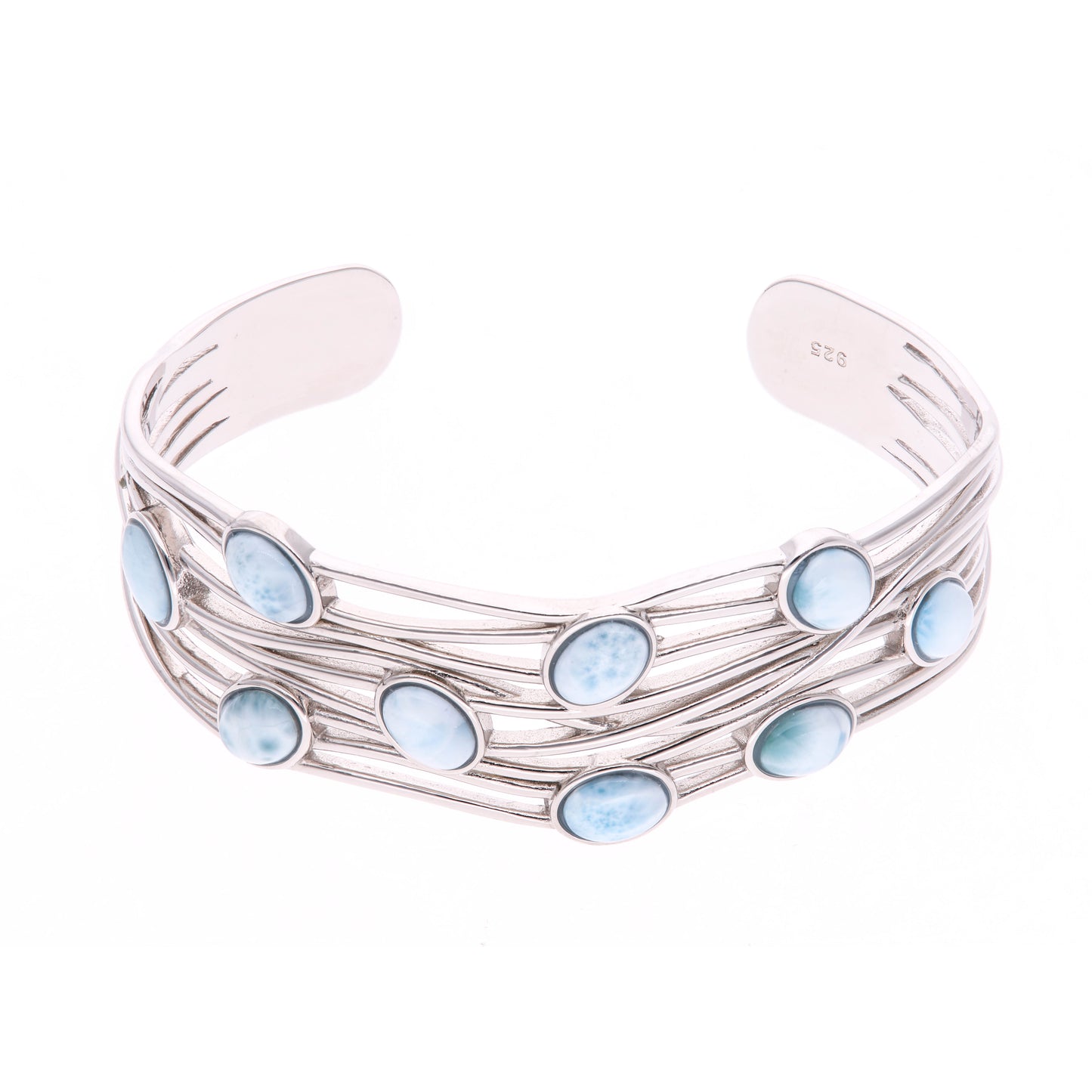 Brazalete de Larimar en Plata .925
