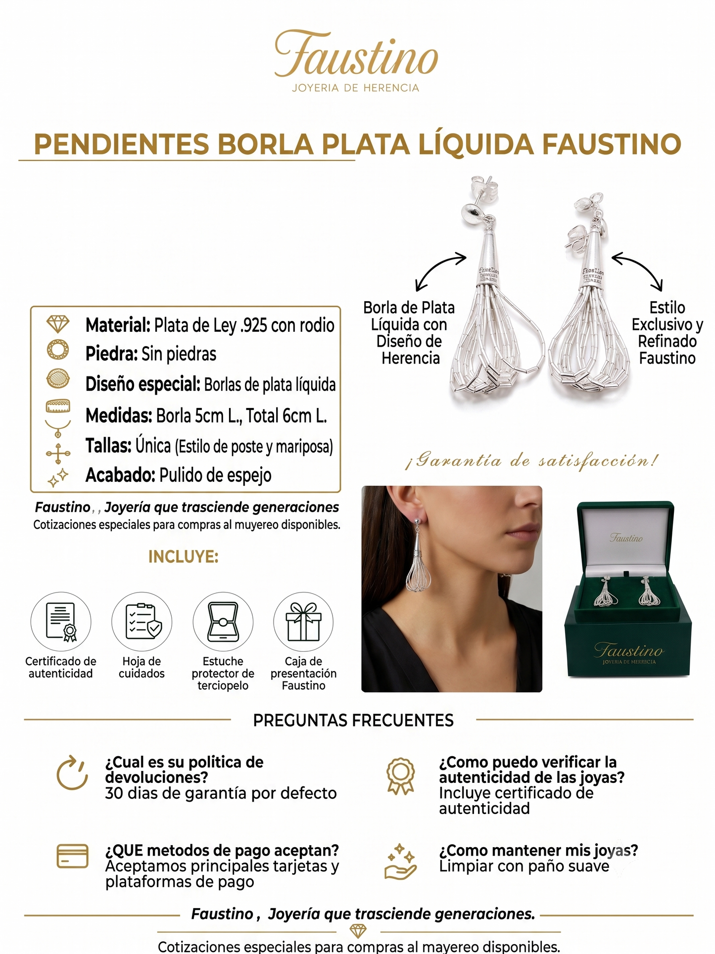Aretes de Plata .925 - Colgantes Multihilo Diez Hilos Gota Abierta Corta con Cadena de Tubo Hexagonal Facetado y Terminal Cónico Grande — Artesanía Taxco