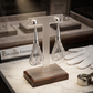 Aretes de Plata .925 - Colgantes Multihilo Diez Hilos Gota Abierta Corta con Cadena de Tubo Hexagonal Facetado y Terminal Cónico Grande — Artesanía Taxco