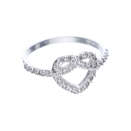 Anillo de Plata .925 con Topacio Blanco en Forma de Corazón Talla 6, 7, 8, 9 JARAD158 - Joyería Elegante