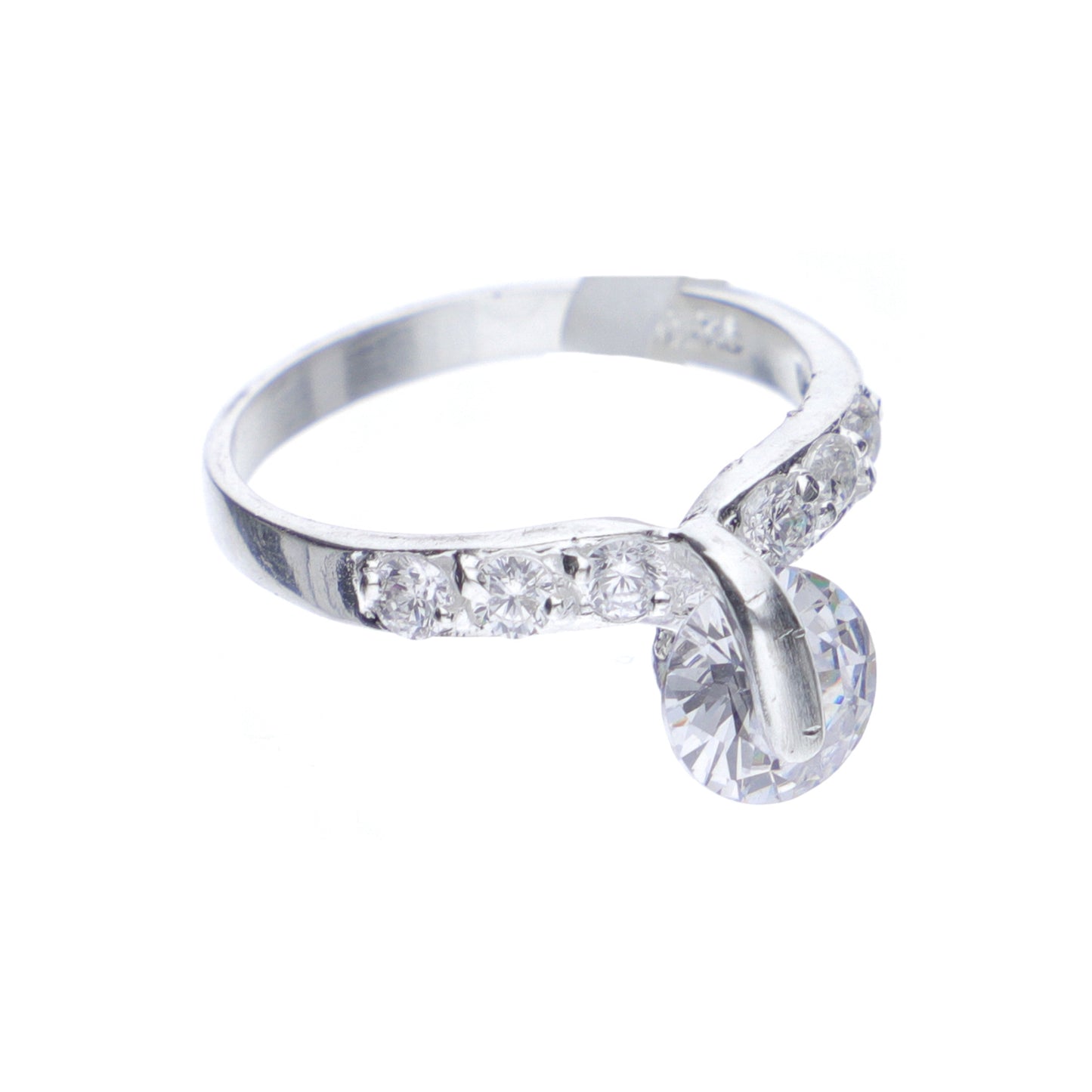 Anillo de Plata .925 con Topacio Blanco , Talla 6, 7, 8, 9 JRAD219 - Joyería Elegante