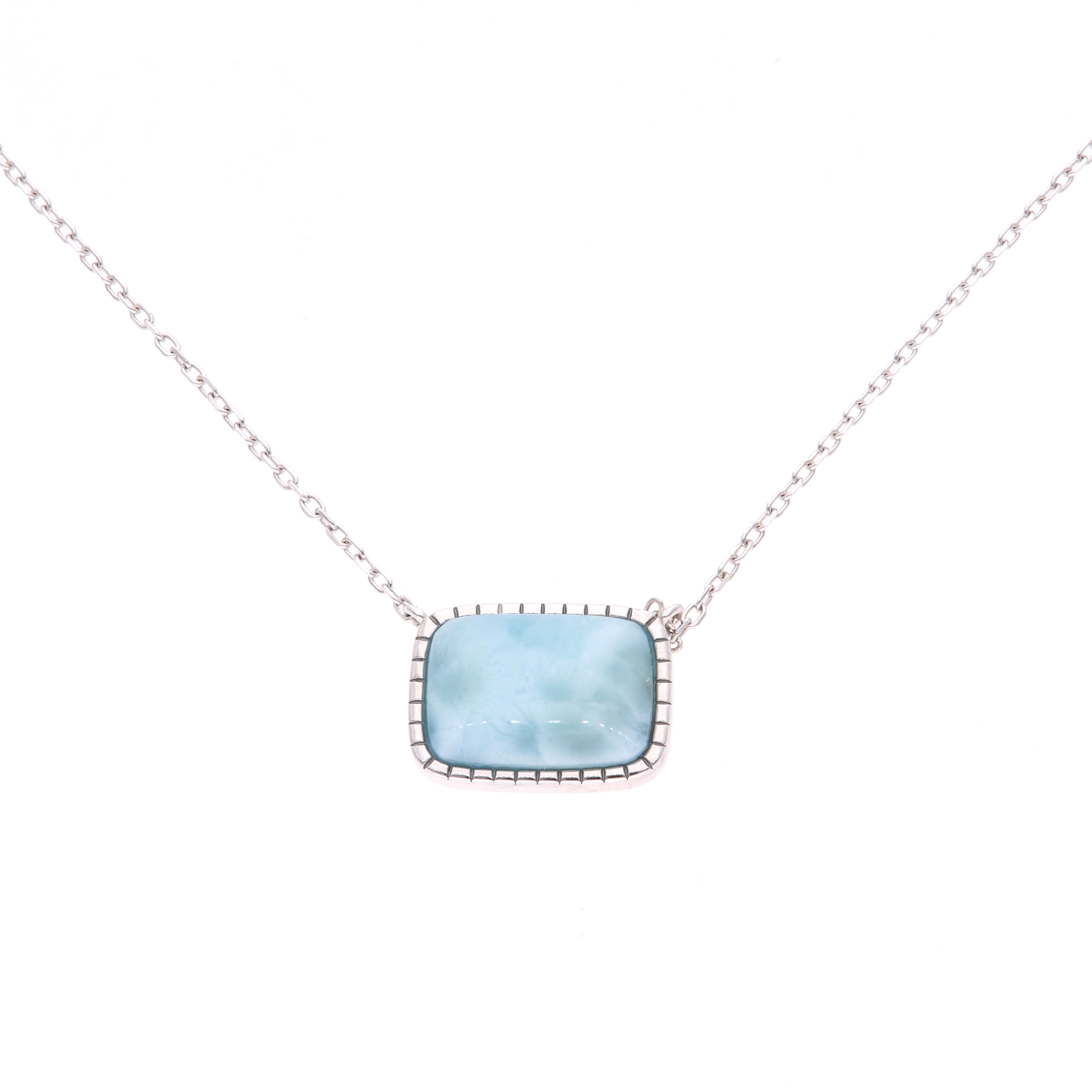 Collar Rectangular con Marco de Larimar en Plata .925 – Faustino ...