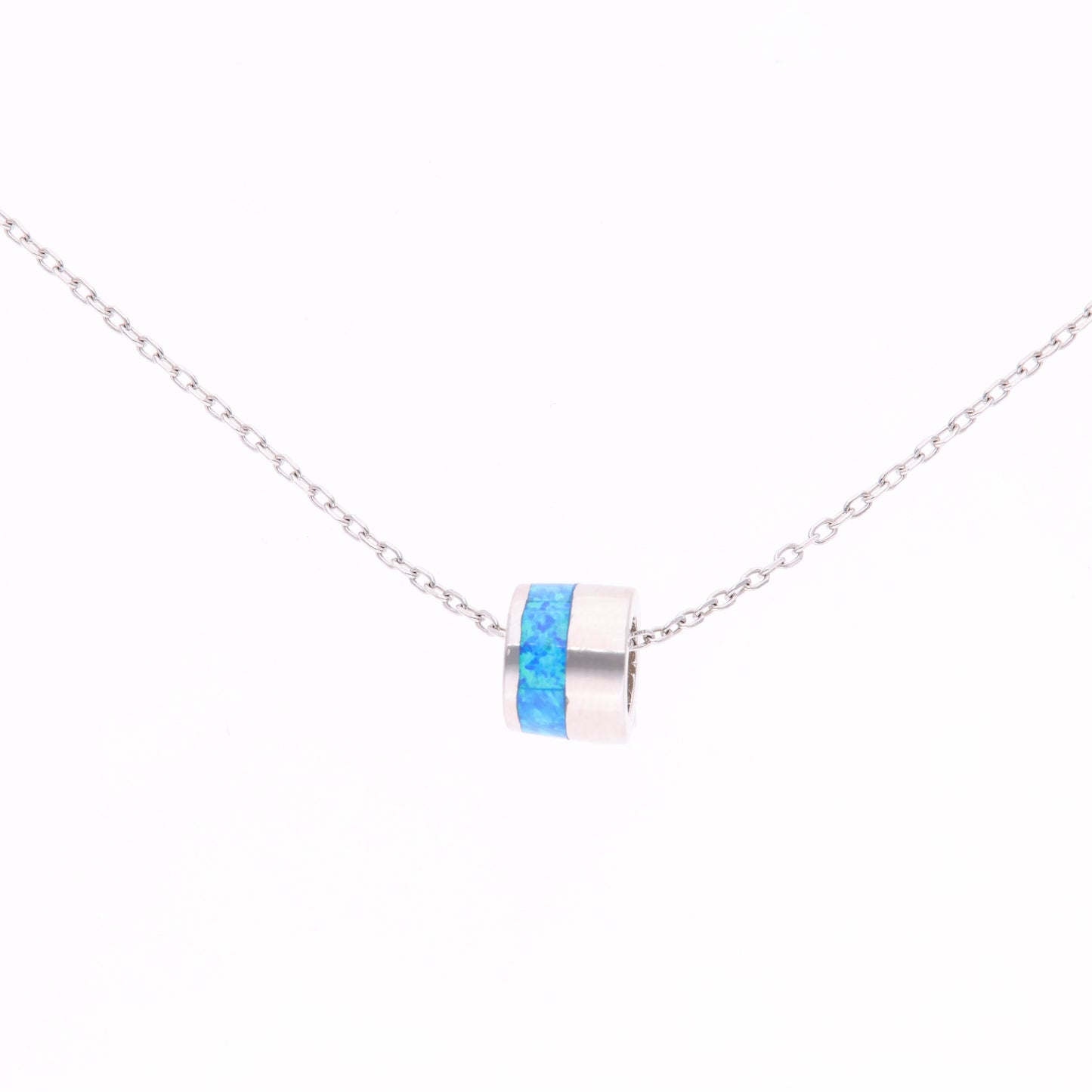 Collar Barra Minimalista de Ópalo en Plata.925
