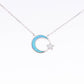Collar Media Luna con Estrella de Ópalo en Plata .925
